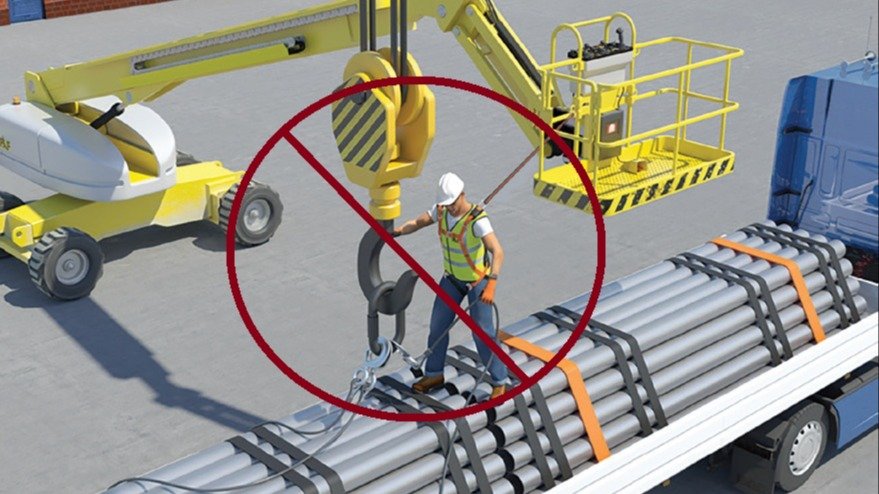 No utilice una plataforma elevadora como punto de anclaje elevado